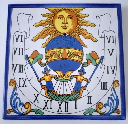 Sonnenuhr keramikfliese mit - sonnenuhr,