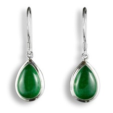 Grüne Jade Ohrringe Echt 925er Silber Tropfen Design Schmuck Hänger SER156