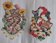 2x  Fensterbilder- Spitze -Katzen - Fenster Deko -Anhänger