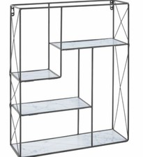 Wandregal Regal andas zum Hängen Metall schwarz/marmoriert 40/50 cm 68754459