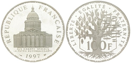 Frankreich france 100 francs - -,