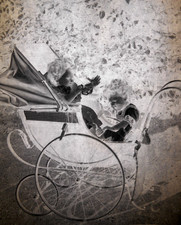 Foto Negativ Kinder Wagen über 100 Jahre alt INTERESSANT