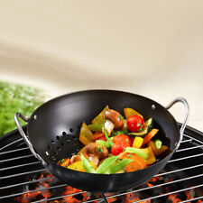 Grillkorb rund Gemüsekorb Pfanne Lochpfanne Grill Schale Gemüse Wok Grillwok BBQ