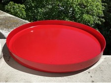 Vintage Tablett Melamin Sweden Schweden Rot Serviertablett 38 cm 60er/70er rund