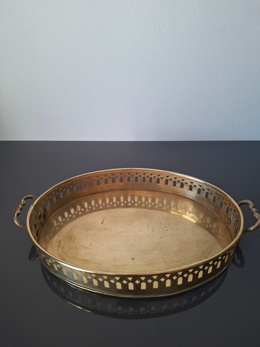 Altes ovales messingtablett - altes,