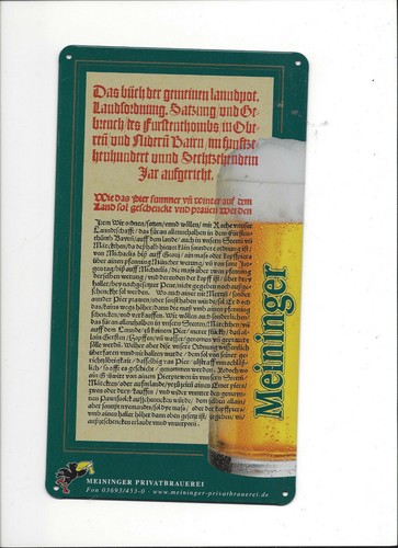 Blechschild meininger - blechschild,