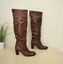 schöne Bronx Echtleder High Heel Overknee Stiefel Gr. 39 umschlagbar