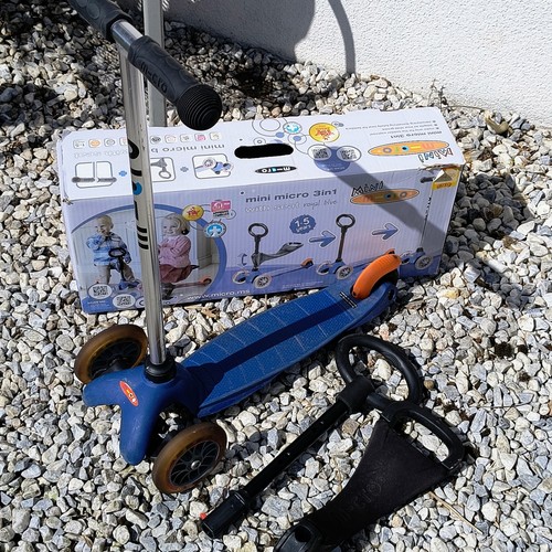 Mini micro scooter - 3-in-1, blau