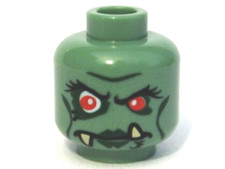 LEGO Castle 1 Kopf sandgrün