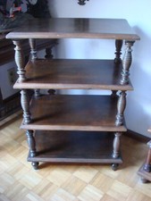 Etagere Antiker Art Vintage Massivholz Holz Verzierung