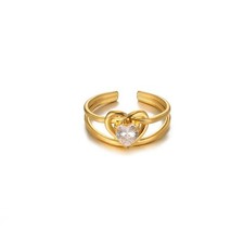 Damen Ring Edelstahl Gold