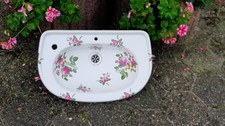 Kleines WASCHBECKEN mit floralem Muster *Porcelaine de Paris* Gästewaschbecken
