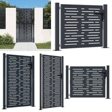 Gartentor Quadratisches Design Gartentür Hoftor Tor Anthrazit Stahl Zauntor