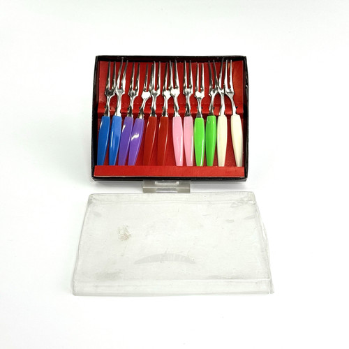 12x vintage cocktailgabeln - cocktailgabeln, |