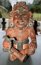 Mexikanische Terrakotta Figur Xochipilli Gott der Liebe der Blumen Azteken 35 cm