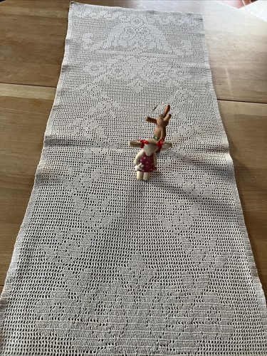 Tischläufer häkeldecke beige - tischläufer,