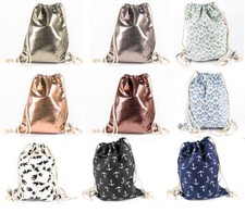 Turnbeutel Beutel Hipster Lack Rucksack Gymbag Beuteltasche Baumwolle Metallic