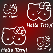 4x Hello Titty Aufkleber 12 22cm Tuning LKW  4x4 Spaß  Tuning Wohnwagen IFA  USA