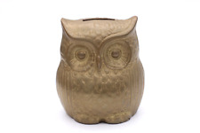 Massive Spardose Sparschwein aus Messing 1 Kg. Eule Motiv Vintage alt H 11 cm