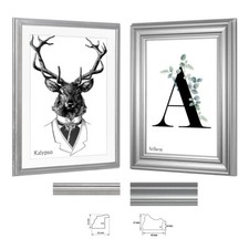 Bilderrahmen Barockrahmen Athen Kalypso Rahmen Silber Grau Vintage Barock Retro