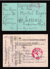 2 Kriegsgefangenenpost Jugoslawien Lager 103 über Rote Kreuz 1946 /47 n Leisnig