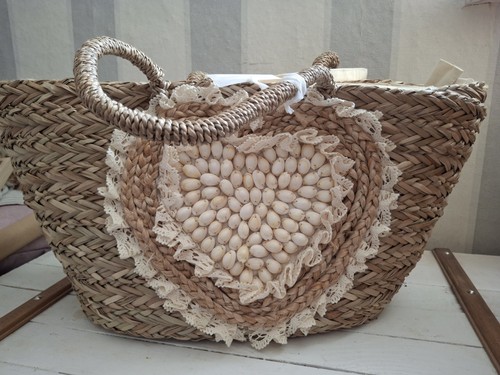 Boho korb strand tasche - korb,
