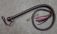 Top Premium Qualität 4 Fuß 12 Zopf Leder Signalpeitsche & Auspeitscher Schlange Bullwhip