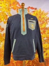 Grand Prix Originals Blue Gulf Half Zip Sweatshirt. UK Damen Größe L