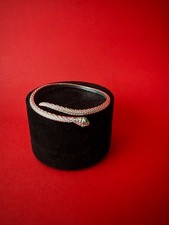 Armreif / Schlange mit grünen Augen, Silber 925, Damen