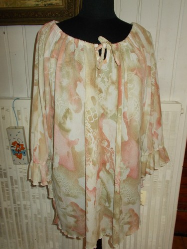 Bluse volantärmel beige - volantärmel, rosa