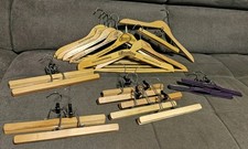 Union Record Kleiderbügel Hosenbügel, Massivholz Buche, Naturpoliert, Vintage