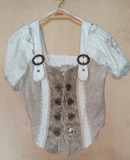 Country Line Mieder Corsage Trachtenmode Trachtenbluse Gr. 40 Beige Weiß NEU