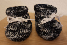 Babyschuhe Erstlingsschuhe * gehäkelt * neu * unbenutzt * schwarz weiß