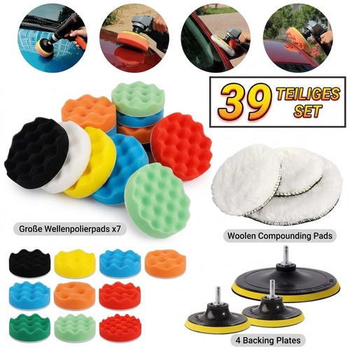 39tlg polierschwamm set - 39tlg, 125mm