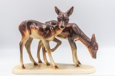 Hertwig Katzhütte DDR * Porzellanfigur-Ensemble Rehe / Rehkitze * handgefertigt