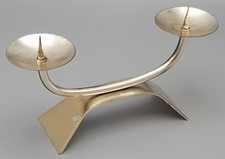 WMF Kerzenleuchter Kerzenständer 2-armig versilbert ca. 20,5x9,7cm Radtke 1958