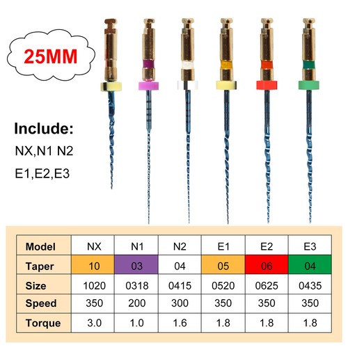 6pcs dental niti super files - niti,