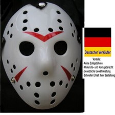 C24 - Jason Hockey Maske Horror Voorhees Freitag 13. Halloween Karneval Weiss
