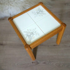 Blumenhocker Blumentisch Eiche massiv Kachel Fliese 70er Vintage