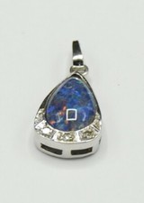 Weißgold Anhänger Opal