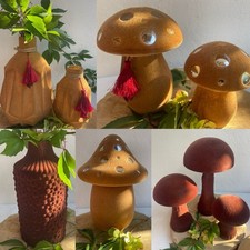 Pilz aus Glas Mit Samt Vase