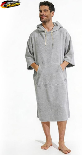 Badeponcho damen herren mit - badeponcho,