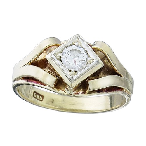Ring solitär brillant 585er - ring,