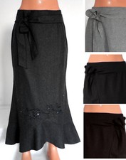 Damenrock Maxirock warmer Winter Rock Schwalbenschwanz Stiefelrock Dunkelbraun40