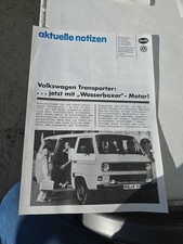 Aktuelle Notizen Volkswagen Intern VW Transporter Mit Wasserboxer- Motor/1982 