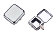 2x Design Taschen Aschenbecher Zigarette Ascher Metall Reise Set Feder Dose 
