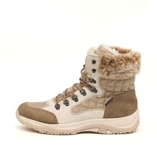 Rieker Damen Z6743-64 Stiefel Beige Braun Synthetik Tex Winterstiefel EU 41