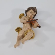 Engel mit Geige Putte Holz