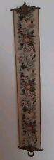 Klingelzug feine Gobelin Handarbeit sanfte Farben 110x17cm Messing Beschläge