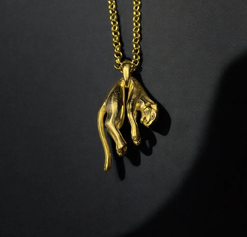 Gold panther halskette - panther, 925